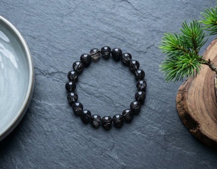 VÒNG TAY ĐÁ THẠCH ANH TÓC ĐEN